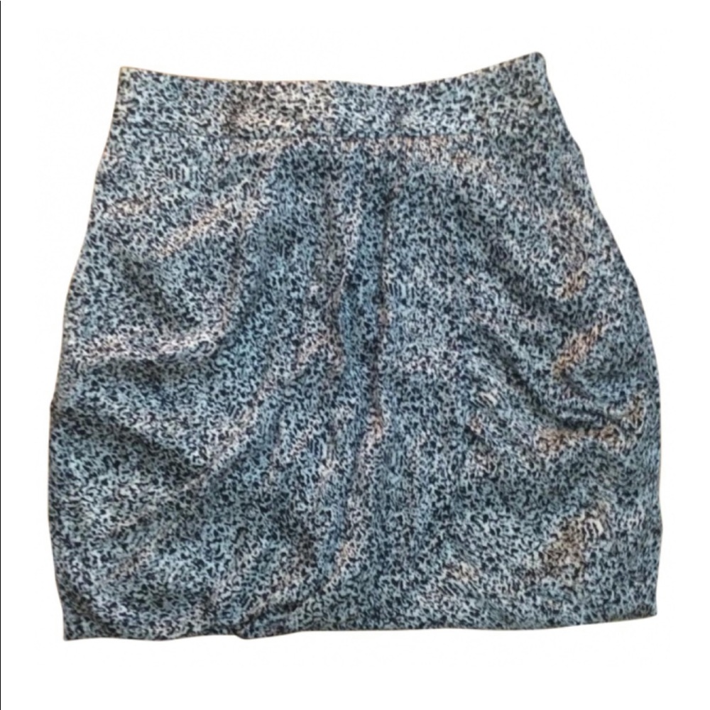 CLUB MONACO Draped Silk Black white skirt 2